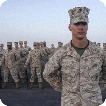Marine standing in formation